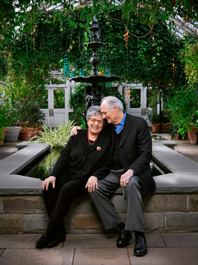 Alan & Arlene Alda photographed at the New York Botanical Garden